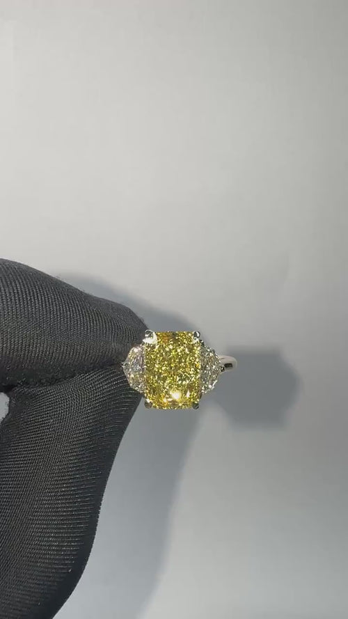 3 Carat Canary Yellow Diamond Ring