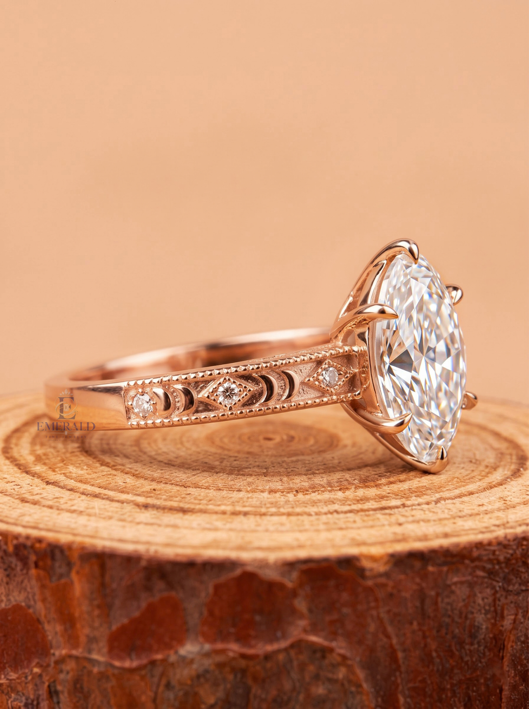 1.0CT to 3.0CT Oval Lab Grown Diamond Vintage Milgrain Engraved Engagement Ring For Her