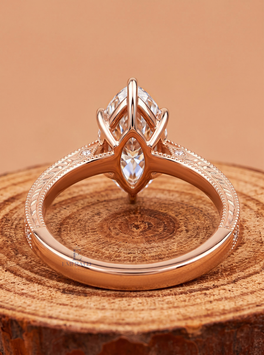 1.0CT to 3.0CT Oval Lab Grown Diamond Vintage Milgrain Engraved Engagement Ring For Her