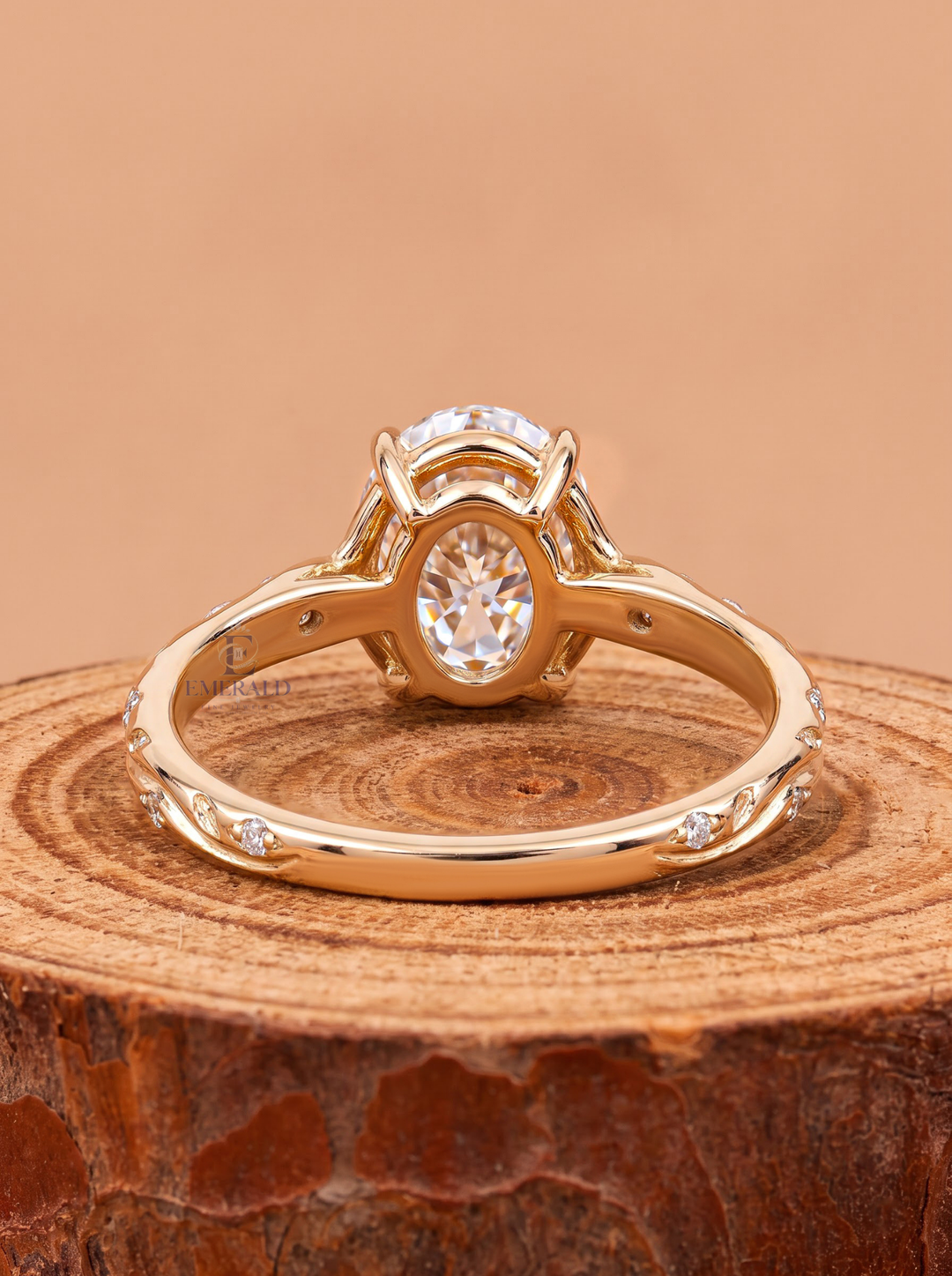 2.0CT Oval Cut Lab Grown Diamond Vintage Vine Design Engagement Ring with Accent Diamonds