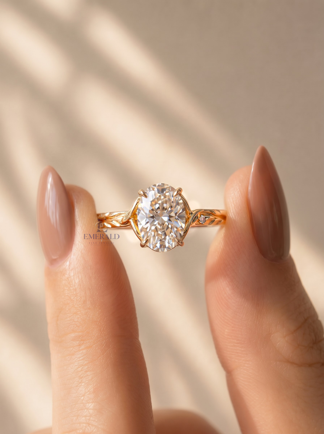 2.0CT Oval Cut Lab Grown Diamond Vintage Vine Design Engagement Ring with Accent Diamonds