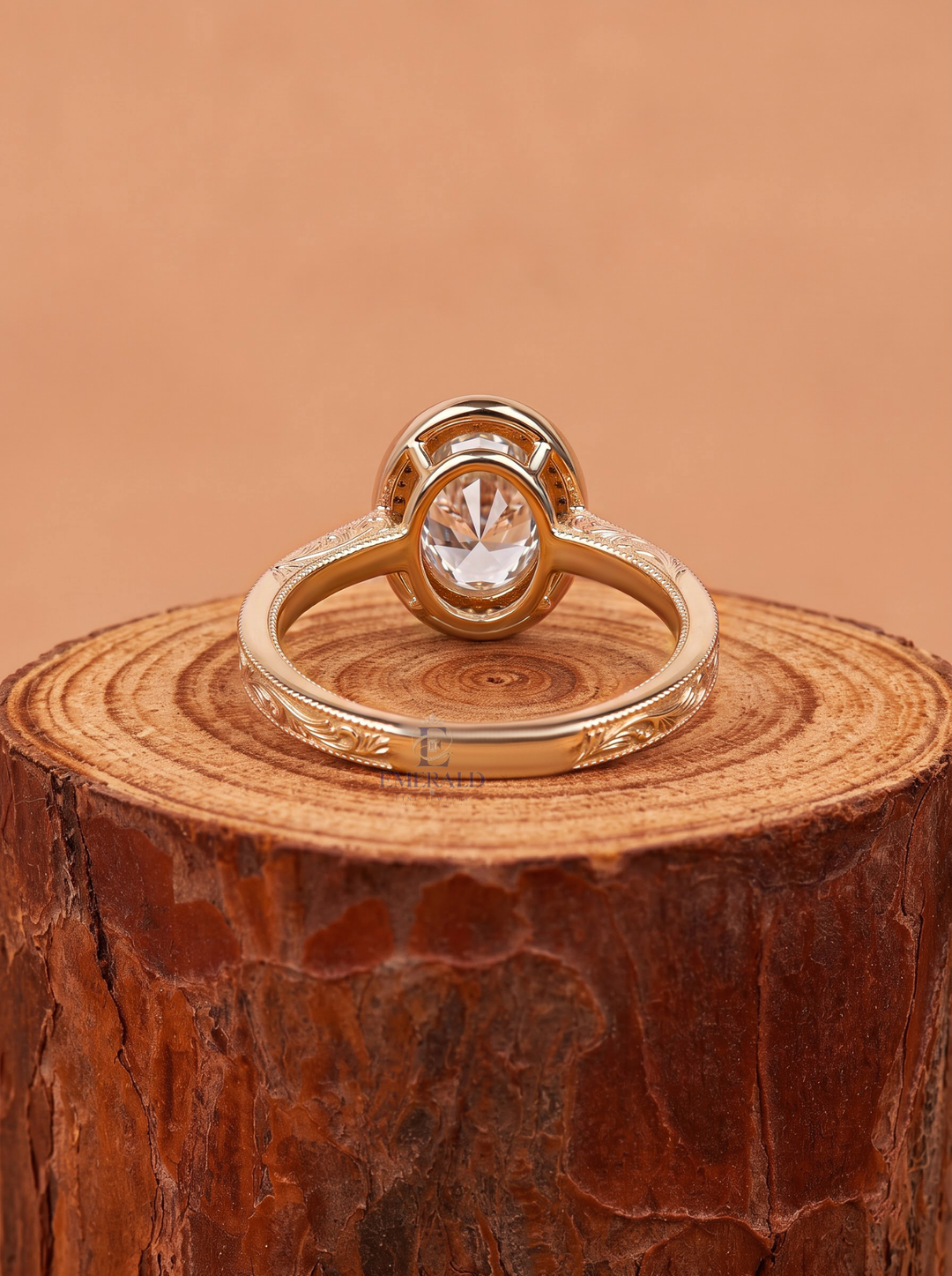 3.0CT Oval Cut Lab Grown Diamond Vintage Halo Milgrain Engagement Ring