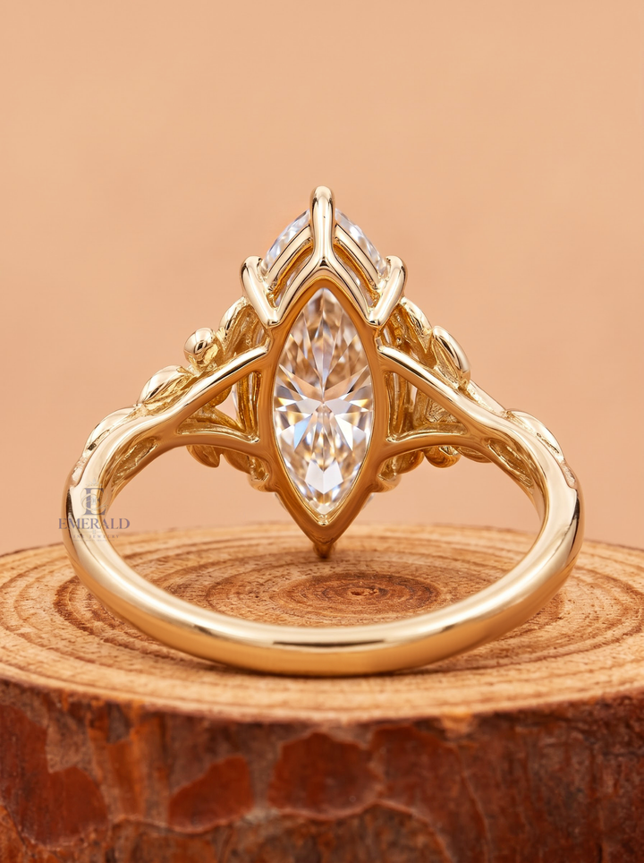 1.0CT to 3.0CT Marquise Lab Grown Diamond Vintage Floral Vine Engagement Ring