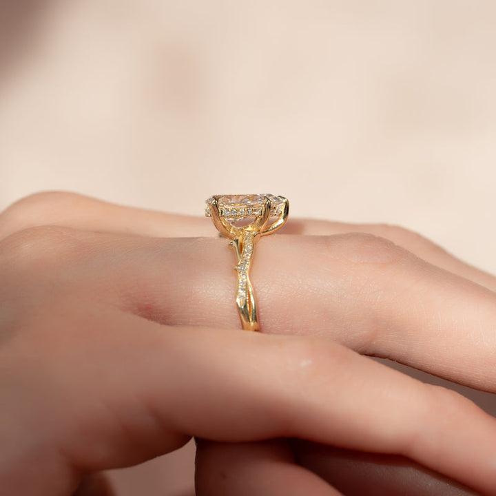 Nature-inspired engagement ring, Unique engagement ring, Custom engagement ring, Affordable 