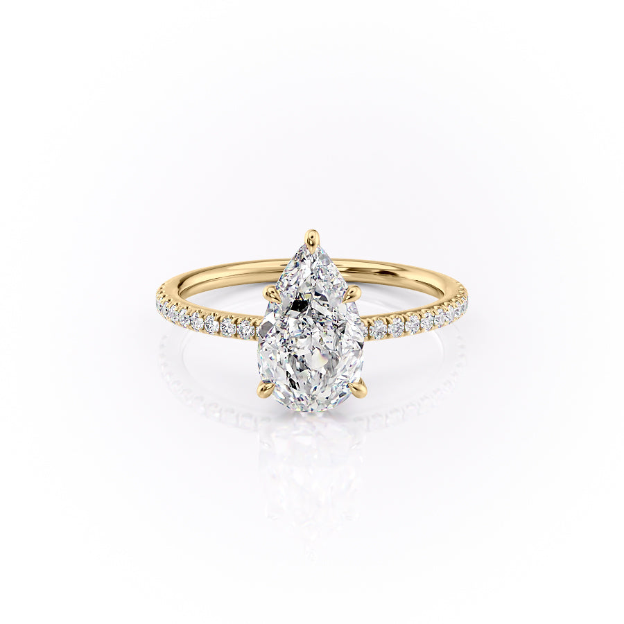 Pear timeless diamond ring, Pear elegant diamond ring, Pear whimsical diamond ring, Pear glamorous 