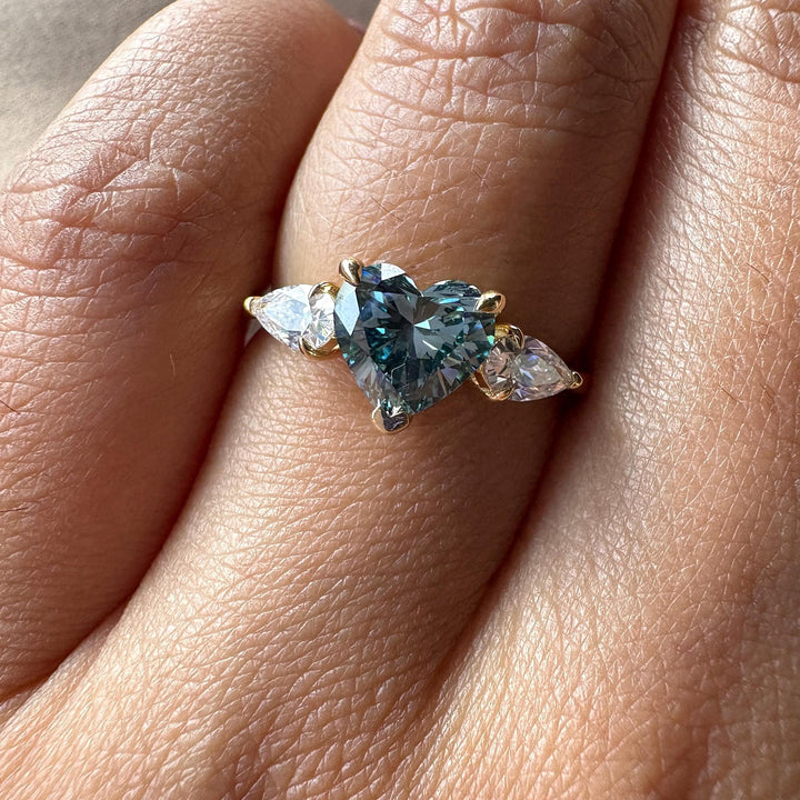 Gift for her, birthday gift for wife, anniversary gift for her, romantic engagement ring, buy blue lab diamond, unique heart engagement ring, certified blue diamond ring, luxury gift for women, IGI certified lab diamond, custom heart ring.