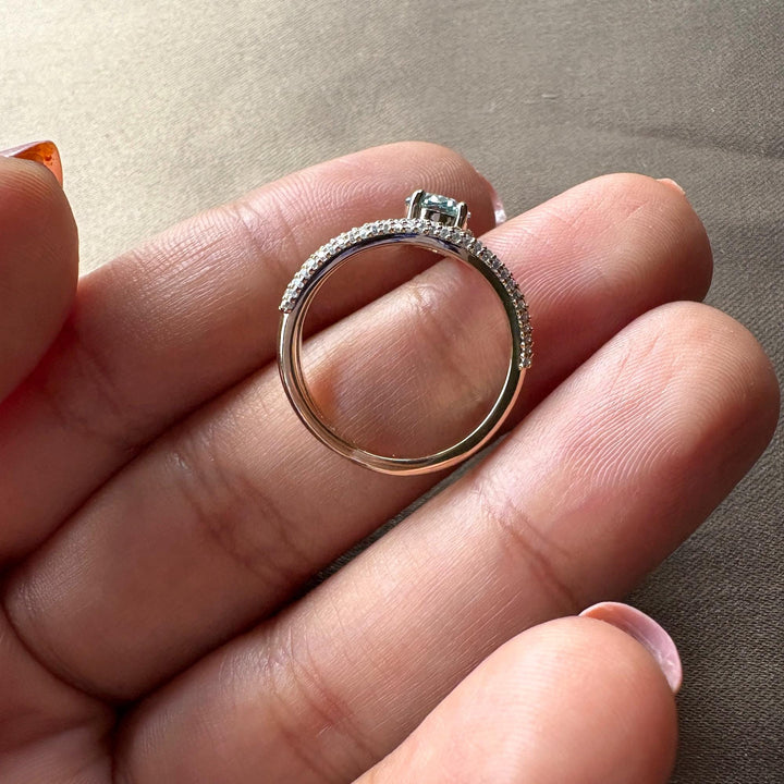Buy blue lab diamond, IGI certified blue diamond, affordable blue diamond ring, custom oval engagement ring, luxury lab grown bridal, bespoke blue diamond ring, ethical jewelry for her, GIA certified lab blue diamond, sustainable luxury ring.