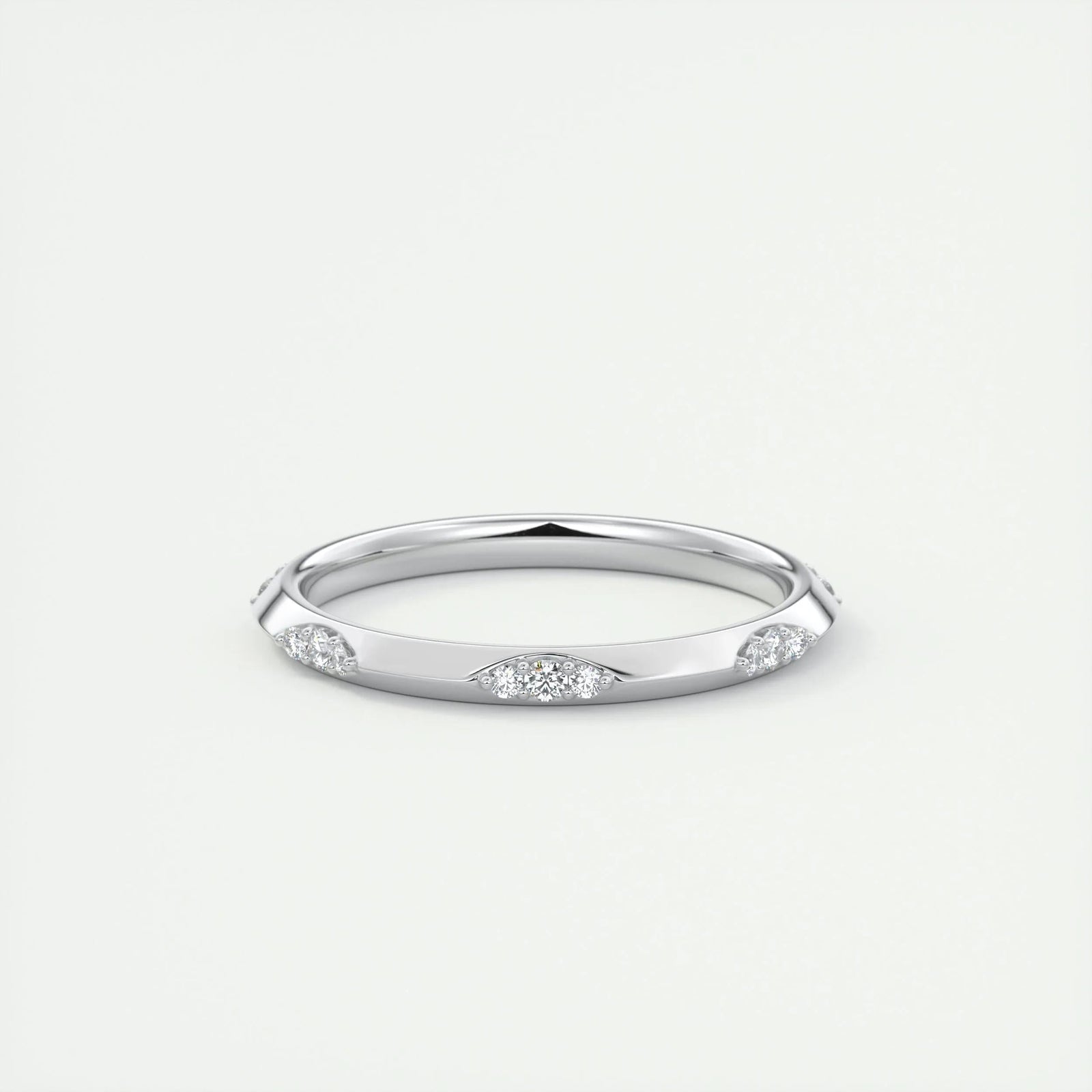 0.09ct Round Cut EF- VVS Diamond Lab Grown Wedding Band