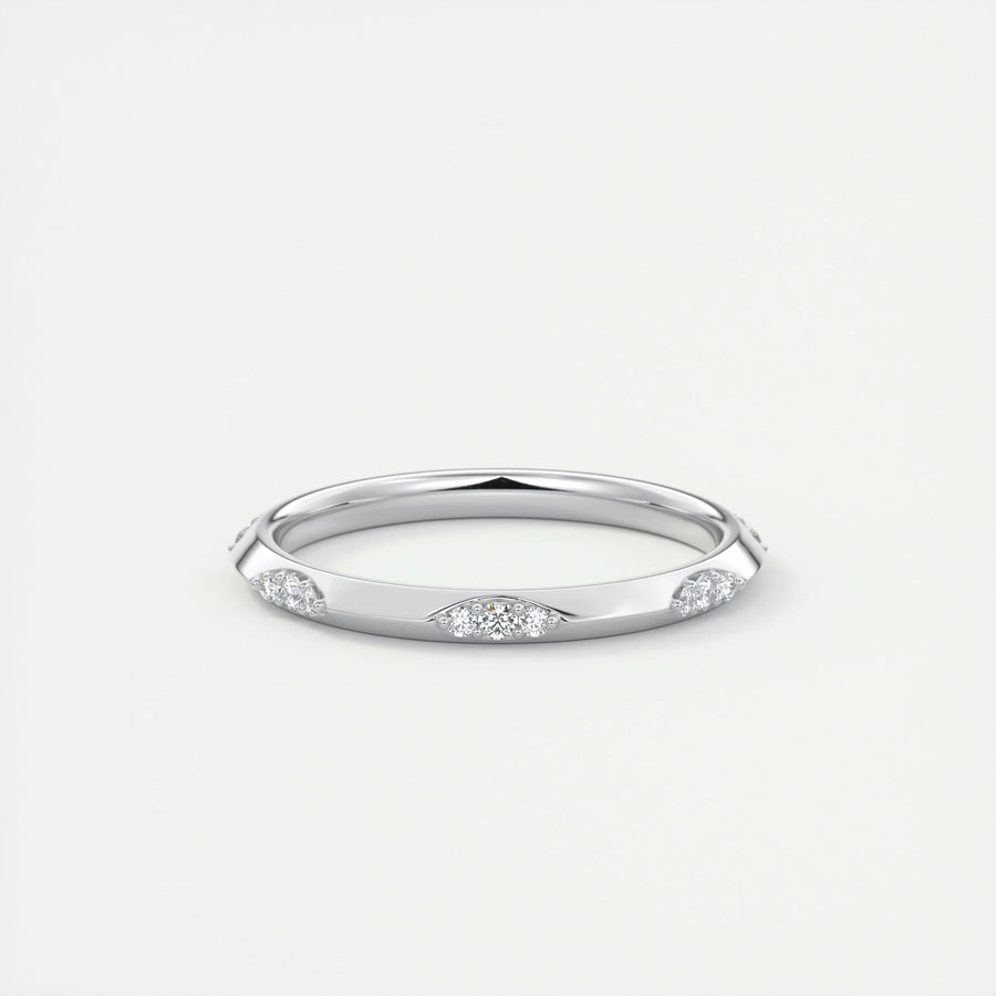 0.09ct Round Cut EF- VVS Diamond Lab Grown Wedding Band