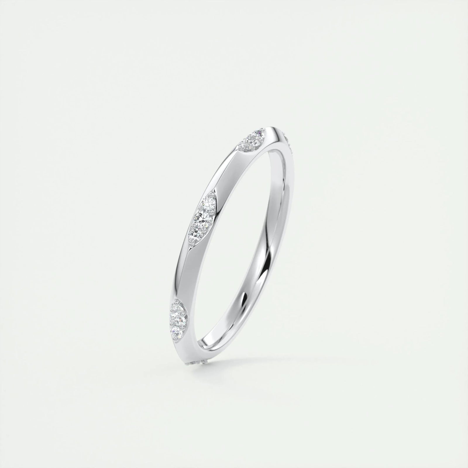 0.09ct Round Cut EF- VVS Diamond Lab Grown Wedding Band