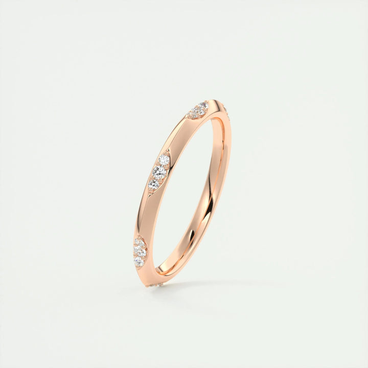 0.09ct Round Cut EF- VVS Diamond Lab Grown Wedding Band