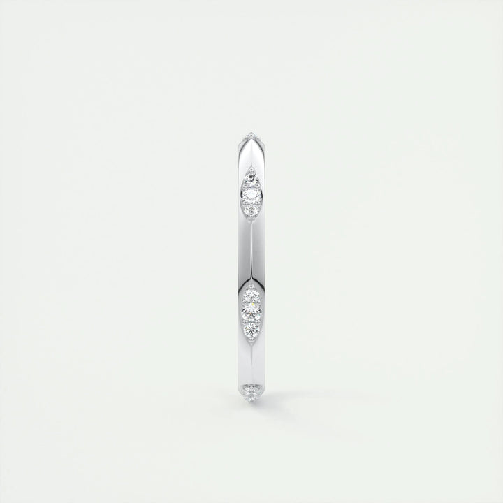 0.09ct Round Cut EF- VVS Diamond Lab Grown Wedding Band