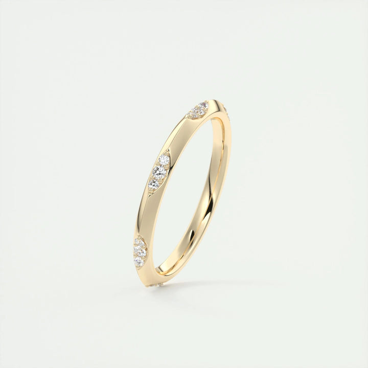 0.09ct Round Cut EF- VVS Diamond Lab Grown Wedding Band