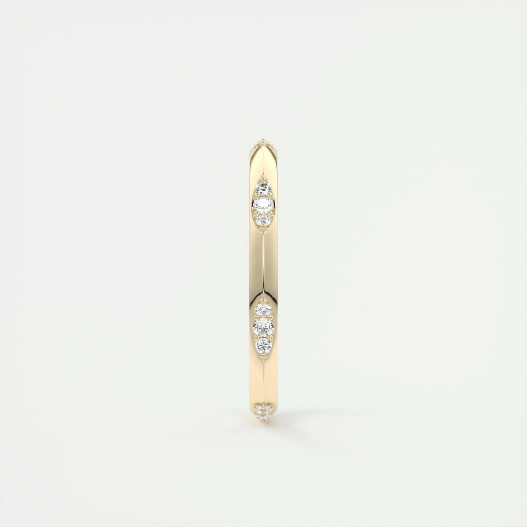 0.09ct Round Cut EF- VVS Diamond Lab Grown Wedding Band