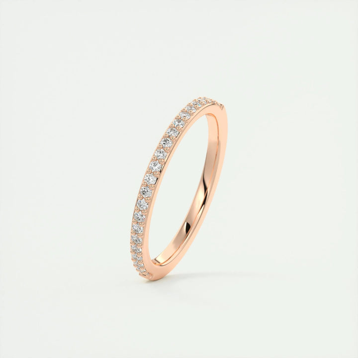 0.18CT Round EF- VVS Lab Grown Diamond Half Eternity Wedding Band