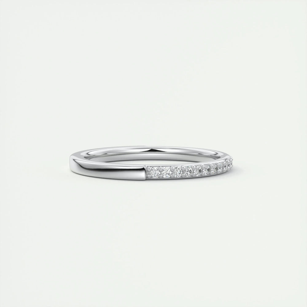 0.18CT Round EF- VVS Lab Grown Diamond Half Eternity Wedding Band