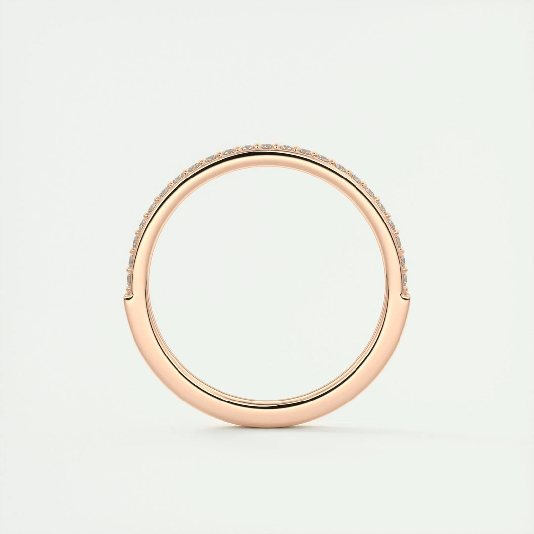 0.18CT Round EF- VVS Lab Grown Diamond Half Eternity Wedding Band