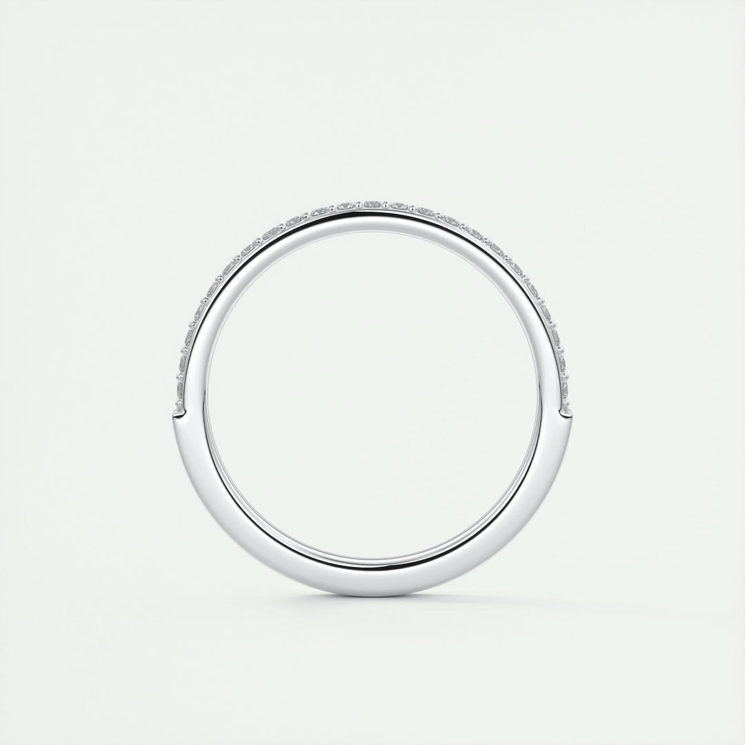 0.18CT Round EF- VVS Lab Grown Diamond Half Eternity Wedding Band
