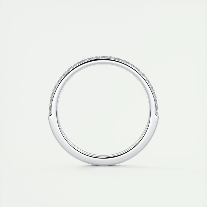 0.18CT Round EF- VVS Lab Grown Diamond Half Eternity Wedding Band