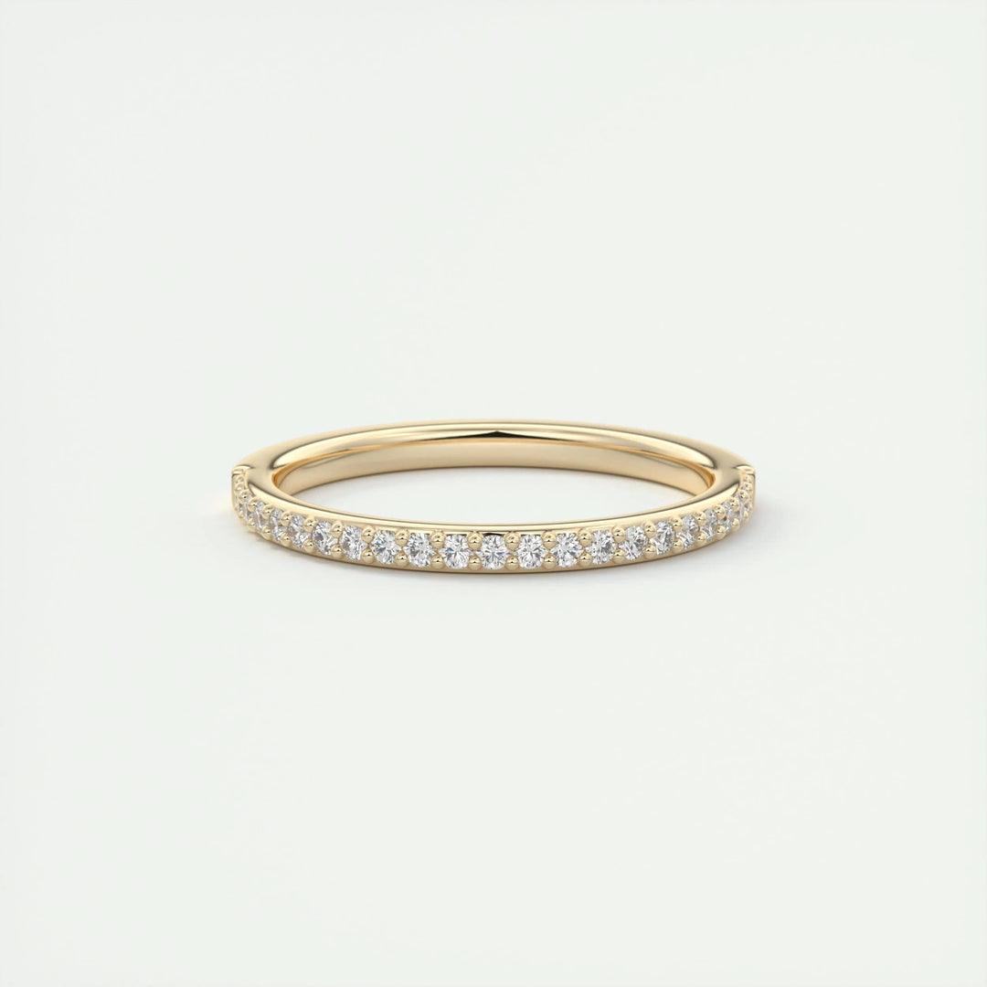 0.18CT Round EF- VVS Lab Grown Diamond Half Eternity Wedding Band