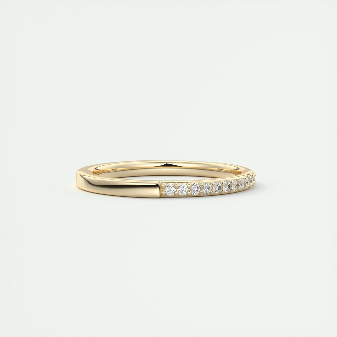 0.18CT Round EF- VVS Lab Grown Diamond Half Eternity Wedding Band