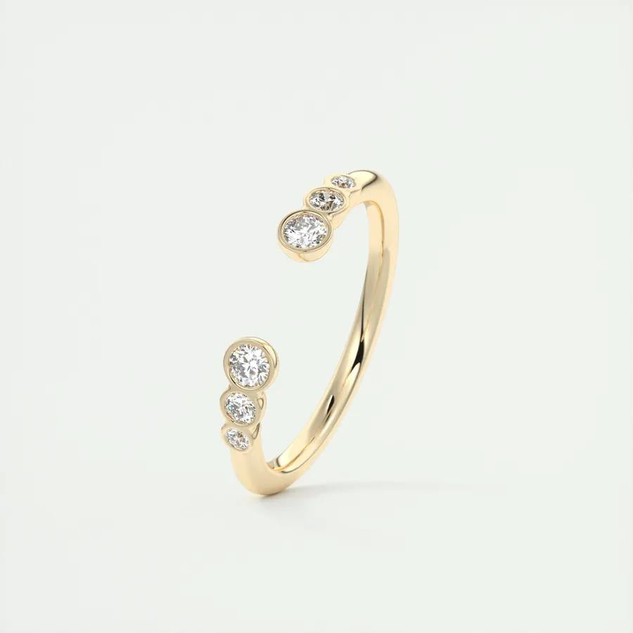 0.22ct Round Shaped EF- VVS Lab Grown Diamond Open Style Wedding Band