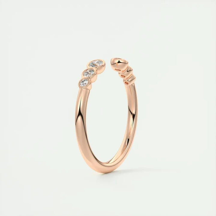 0.22ct Round Shaped EF- VVS Lab Grown Diamond Open Style Wedding Band