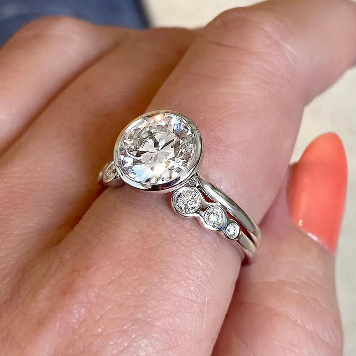 0.22ct Round Shaped EF- VVS Lab Grown Diamond Open Style Wedding Band