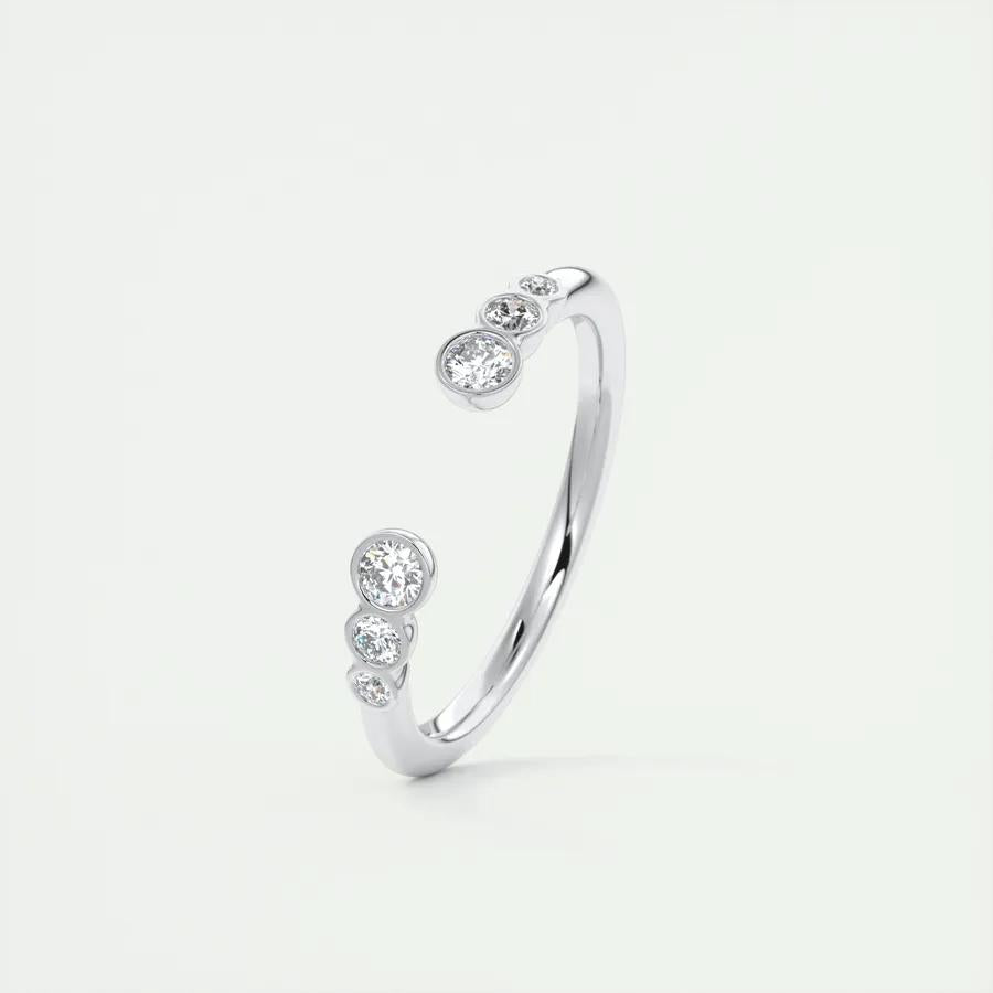 0.22ct Round Shaped EF- VVS Lab Grown Diamond Open Style Wedding Band