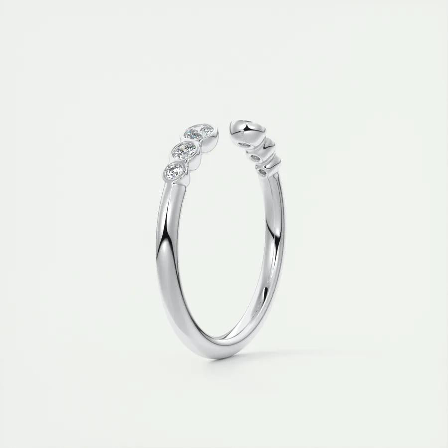 0.22ct Round Shaped EF- VVS Lab Grown Diamond Open Style Wedding Band