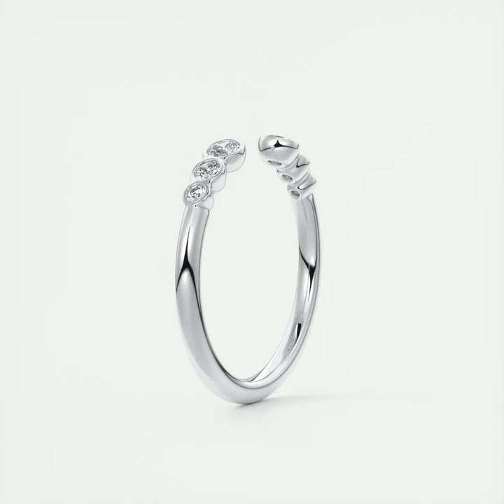 0.22ct Round Shaped EF- VVS Lab Grown Diamond Open Style Wedding Band