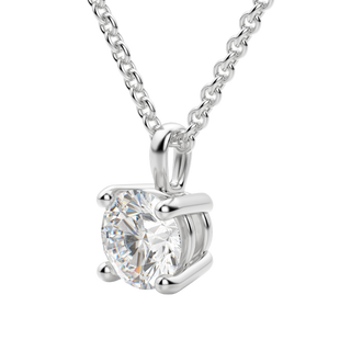 0.25-1.5CT Round Solitaire F-VS Lab Grown Diamond Necklace