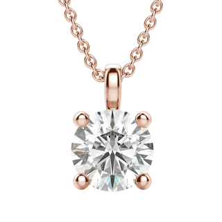 0.25-1.5CT Round Solitaire F-VS Lab Grown Diamond Necklace