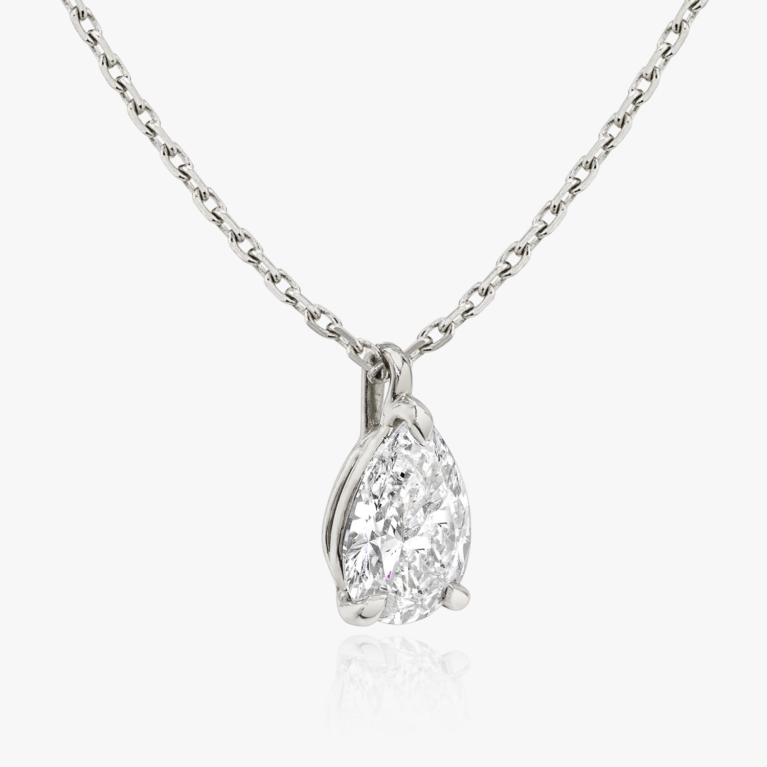 0.25CT - 1.0CT Pear Solitaire F-VS Lab Grown Diamond Necklace