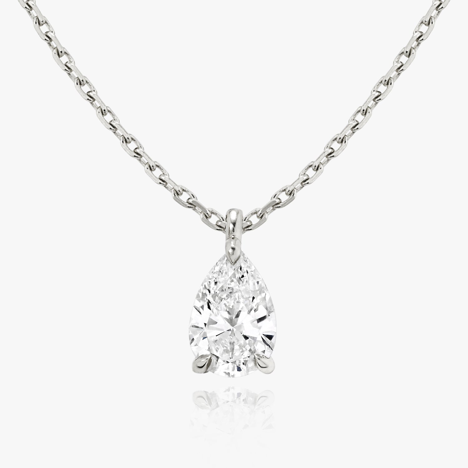 0.25CT - 1.0CT Pear Solitaire F-VS Lab Grown Diamond Necklace