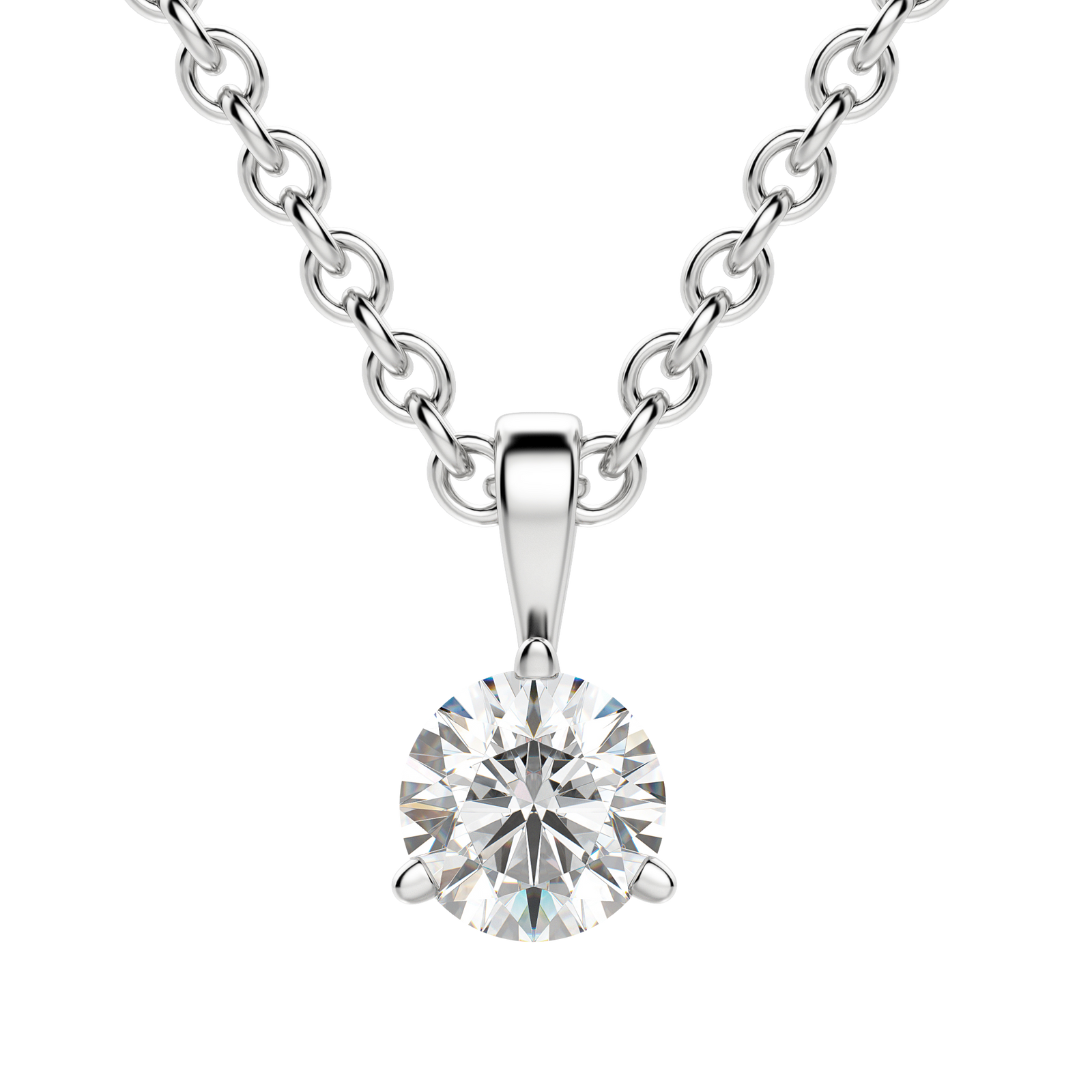 0.25CT- 1.50CT Round F-VS Lab Grown Diamond Solitaire Necklace