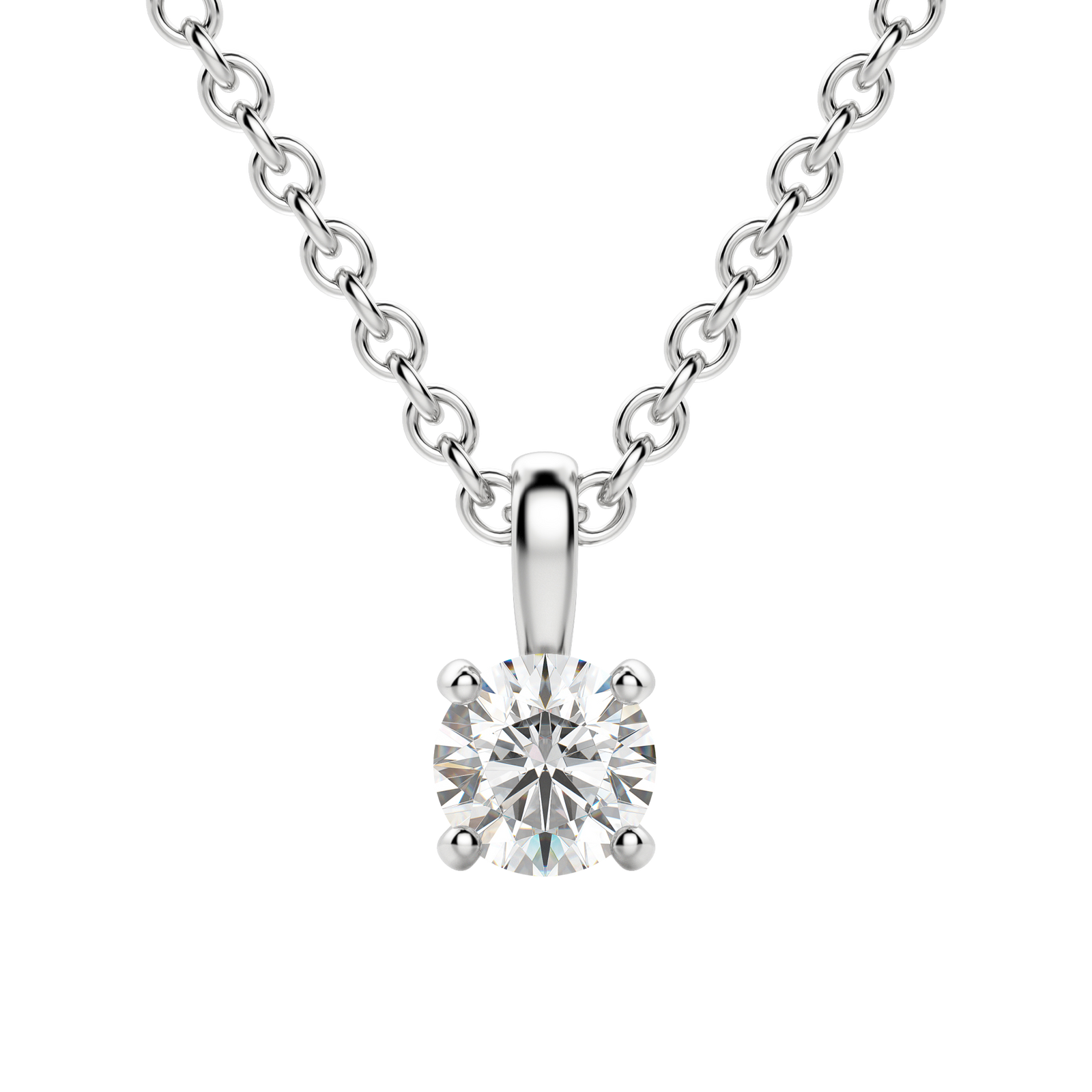 0.25CT - 1.50CT Round Solitaire F-VS Lab Grown Diamond Necklace
