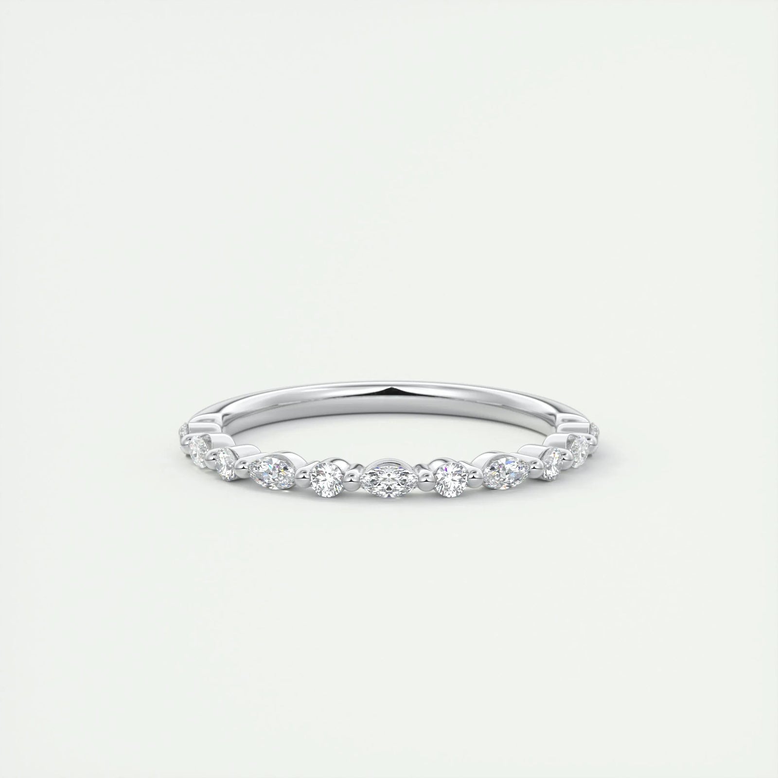 0.32ct Marquise & Round EF- VVS Lab Grown Diamond Half Eternity Wedding Band