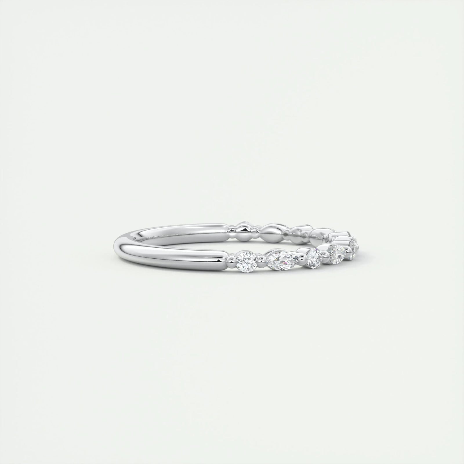 0.32ct Marquise & Round EF- VVS Lab Grown Diamond Half Eternity Wedding Band
