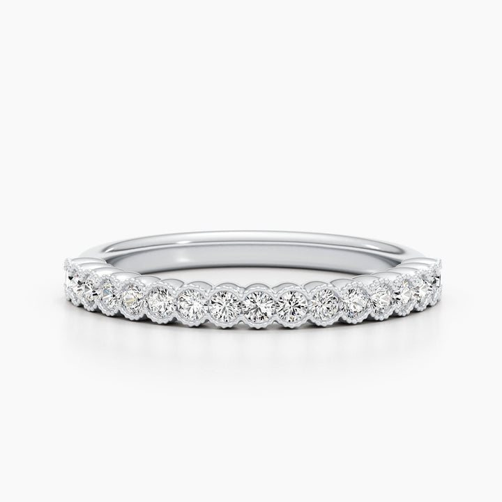 0.34CT Round Cut Half Eternity Lab Grown Diamond Wedding Band