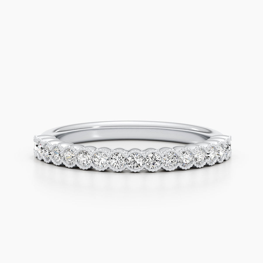 0.34CT Round Cut Half Eternity Lab Grown Diamond Wedding Band