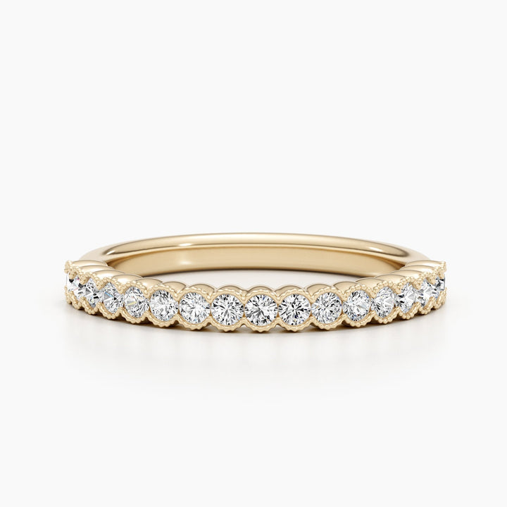 0.34CT Round Cut Half Eternity Lab Grown Diamond Wedding Band