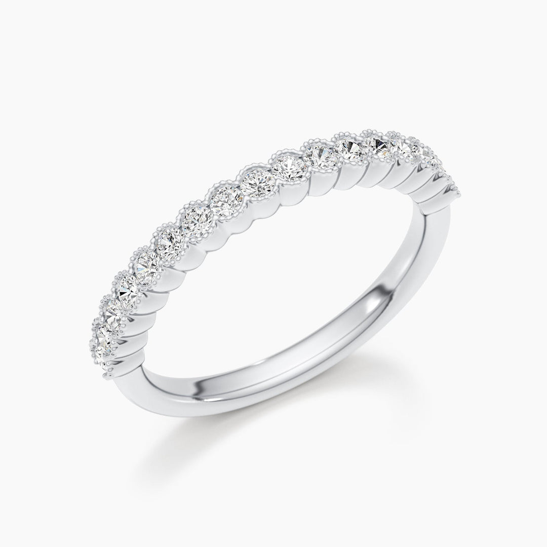 0.34CT Round Cut Half Eternity Lab Grown Diamond Wedding Band