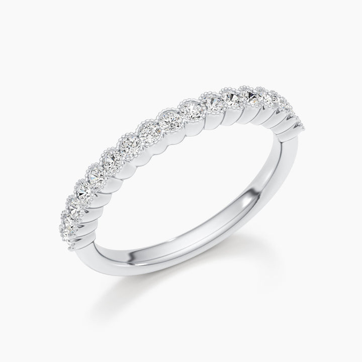 0.34CT Round Cut Half Eternity Lab Grown Diamond Wedding Band