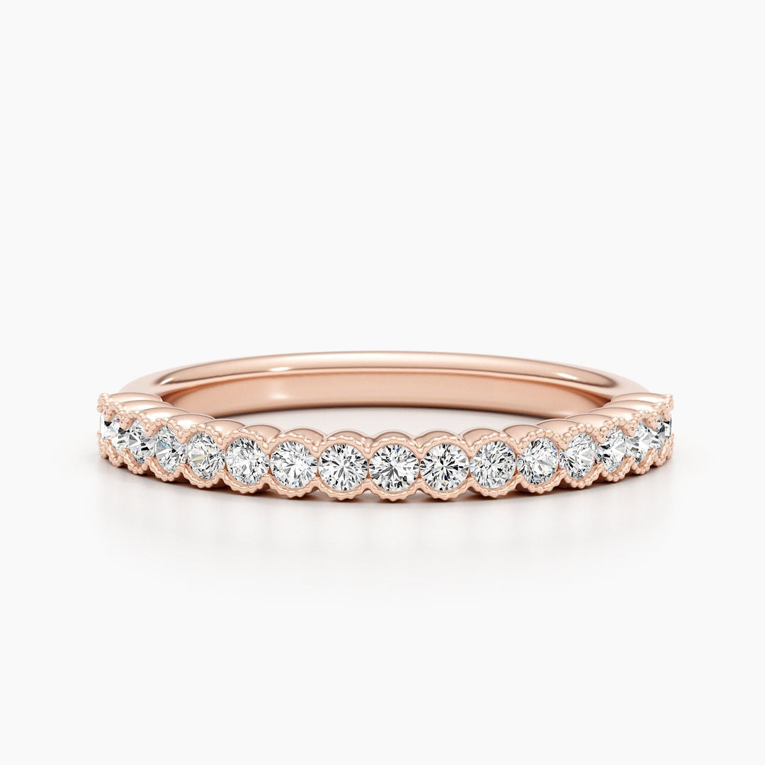 0.34CT Round Cut Half Eternity Lab Grown Diamond Wedding Band