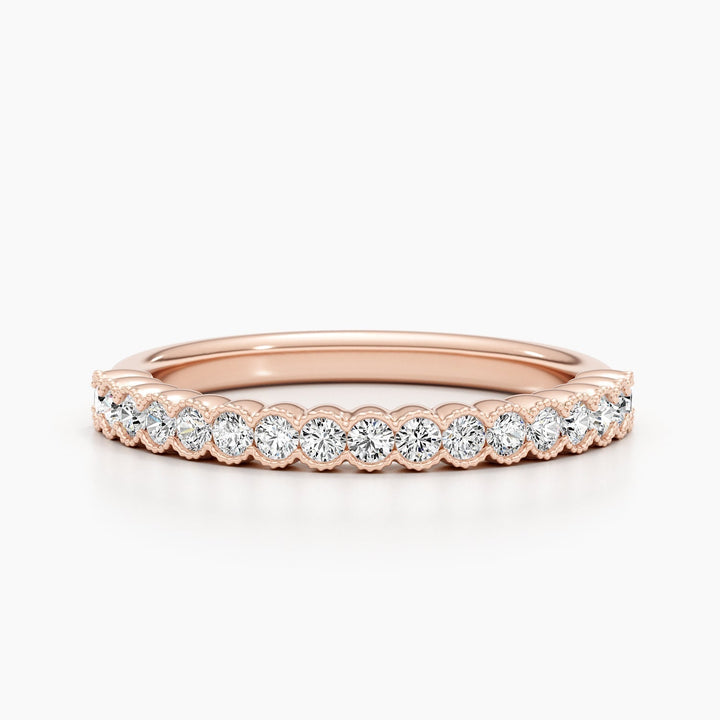 0.34CT Round Cut Half Eternity Lab Grown Diamond Wedding Band