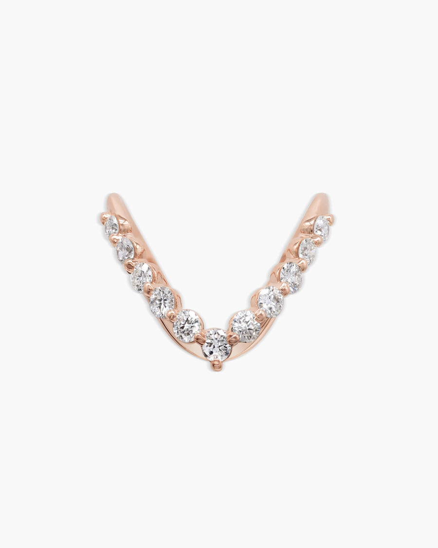 0.58ct Round Shaped EF- VVS Lab Grown Diamond Chevron Wedding Band