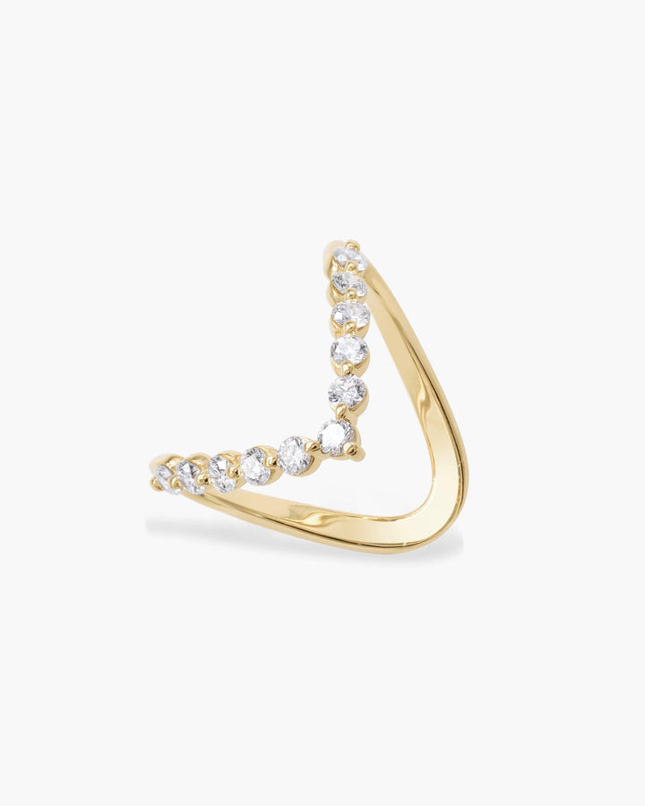 0.58ct Round Shaped EF- VVS Lab Grown Diamond Chevron Wedding Band