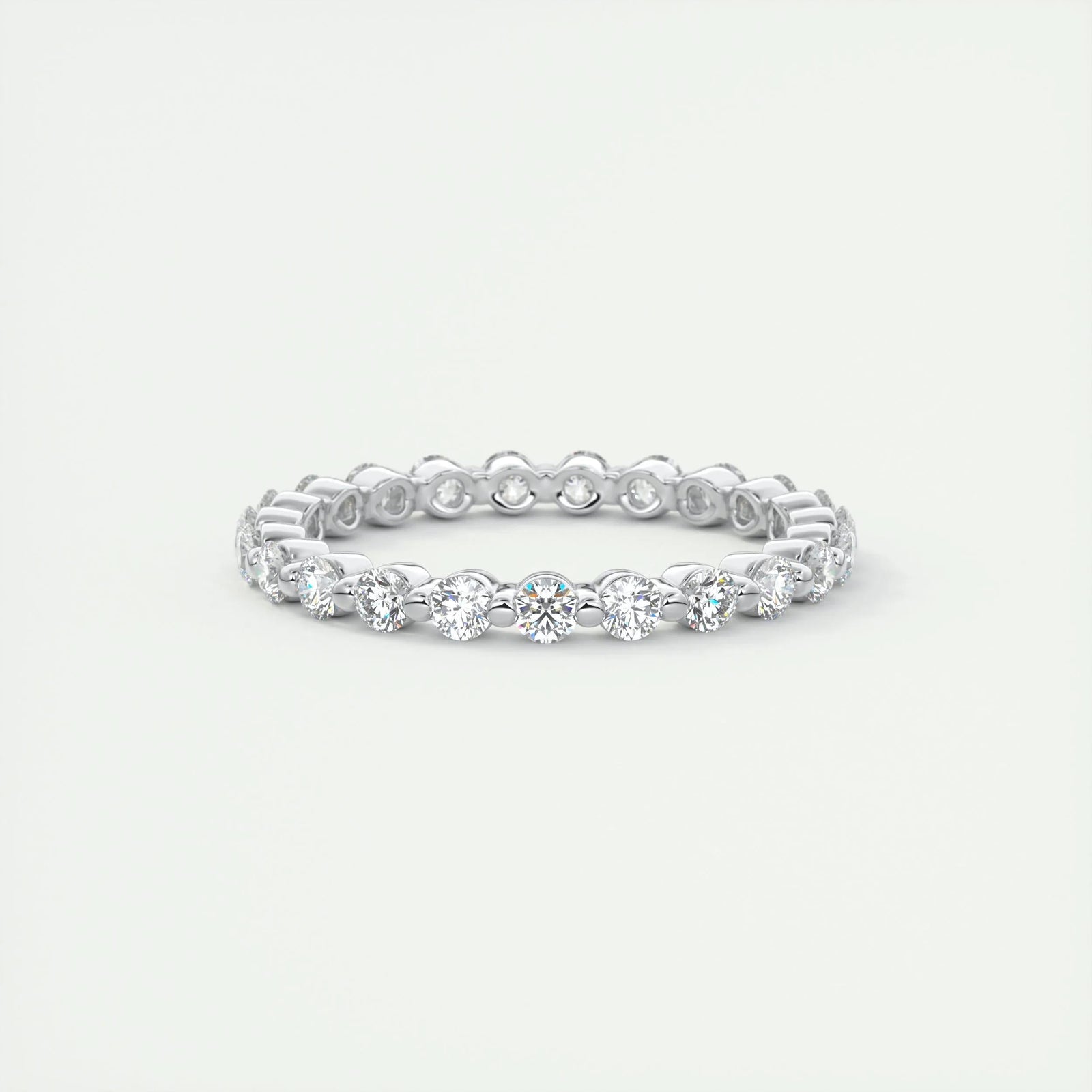 0.69CT Round EF- VVS Lab Grown Diamond Full Eternity Bubble Wedding Band