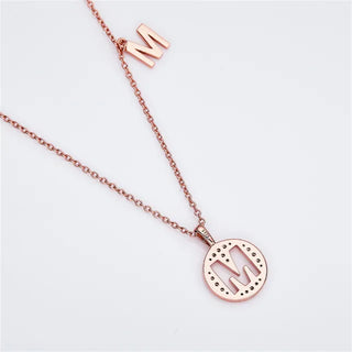 " M " Letter Moissanite Diamond Necklace for Women